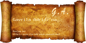 Gavrila Adriána névjegykártya